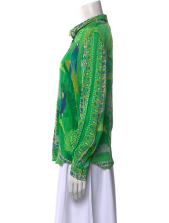 Farm Rio Printed Long Sleeve Button-Up Top
