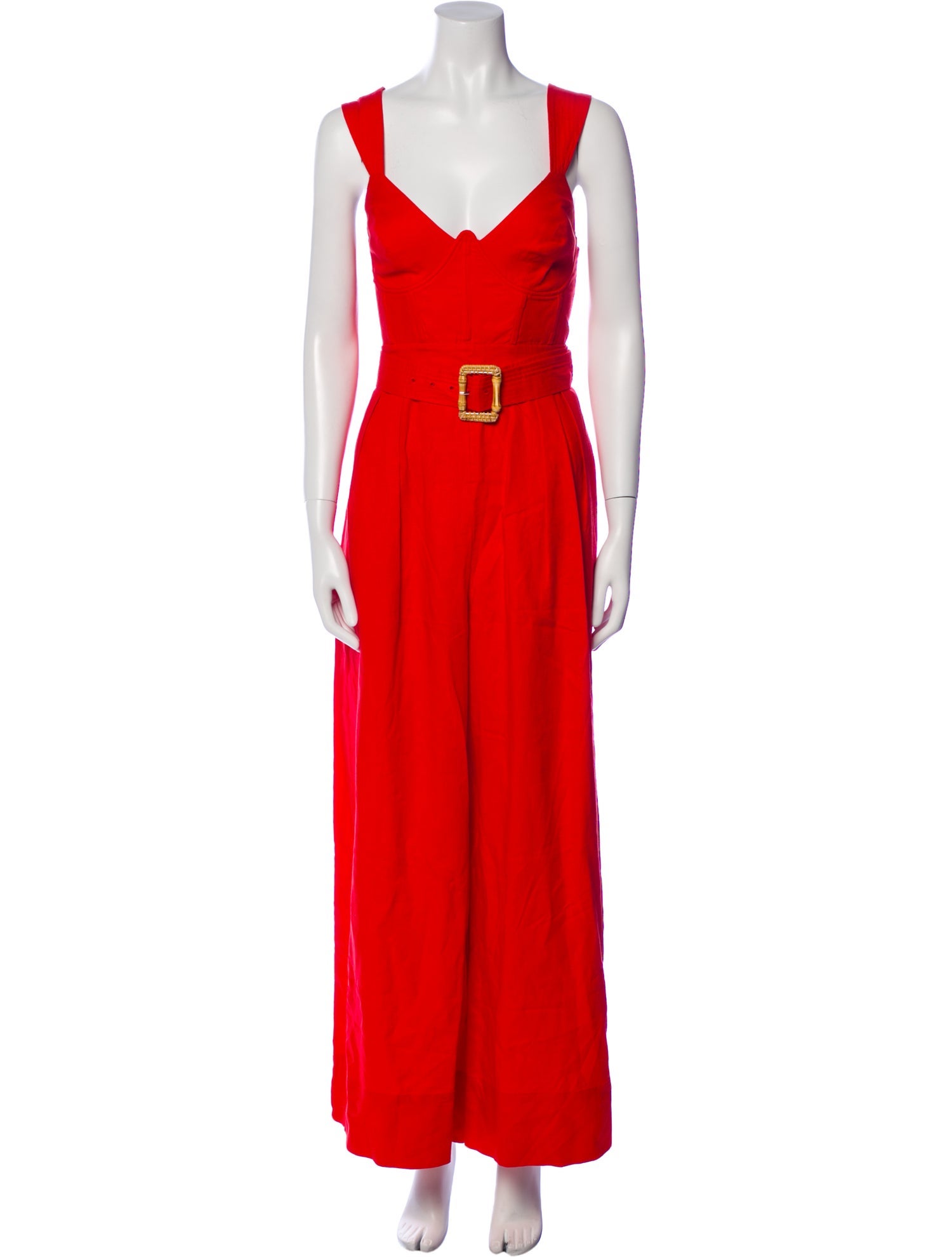 Farm Rio Linen Plunge Neckline Jumpsuit w/ Tags