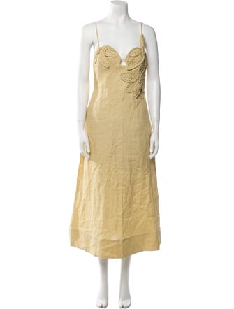 Farm Rio Linen Midi Length Dress