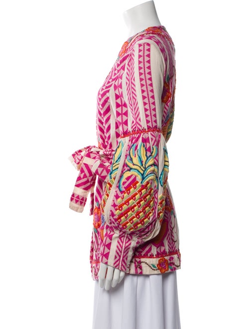 Farm Rio Printed Embroidered Accent Robe