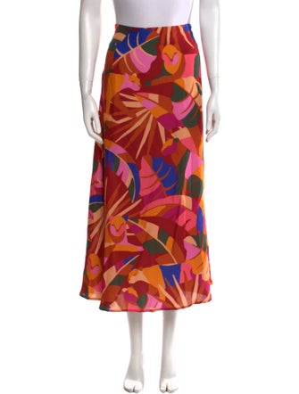 Farm Rio Floral Print Midi Length Skirt