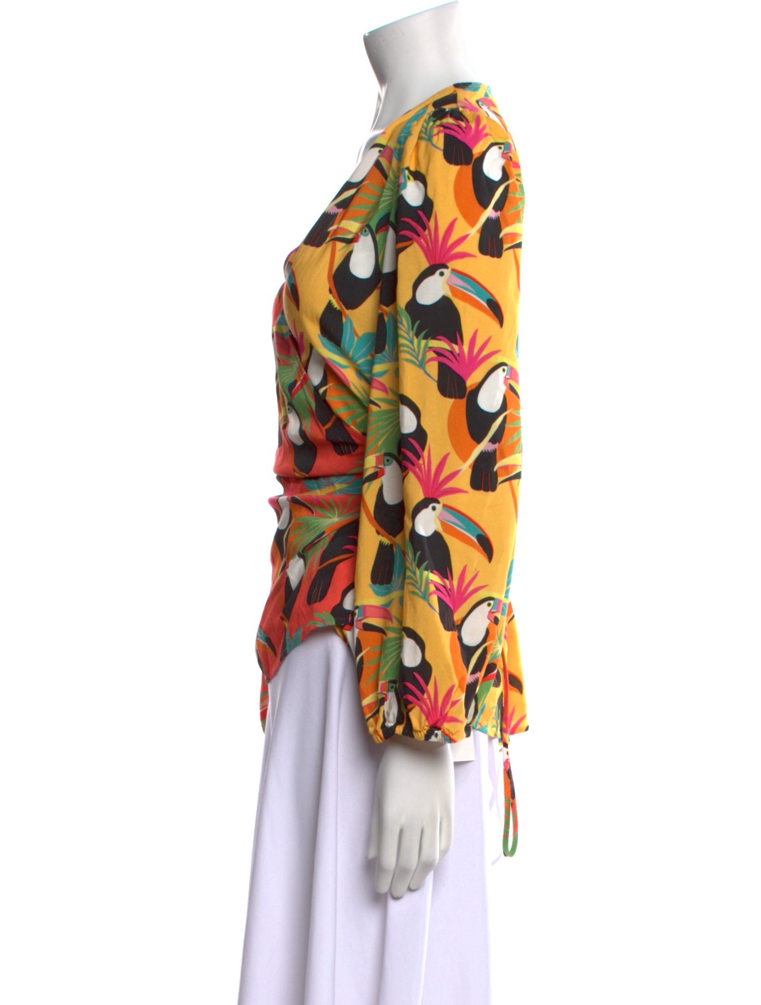 Farm Rio Printed V-Neck Blouse