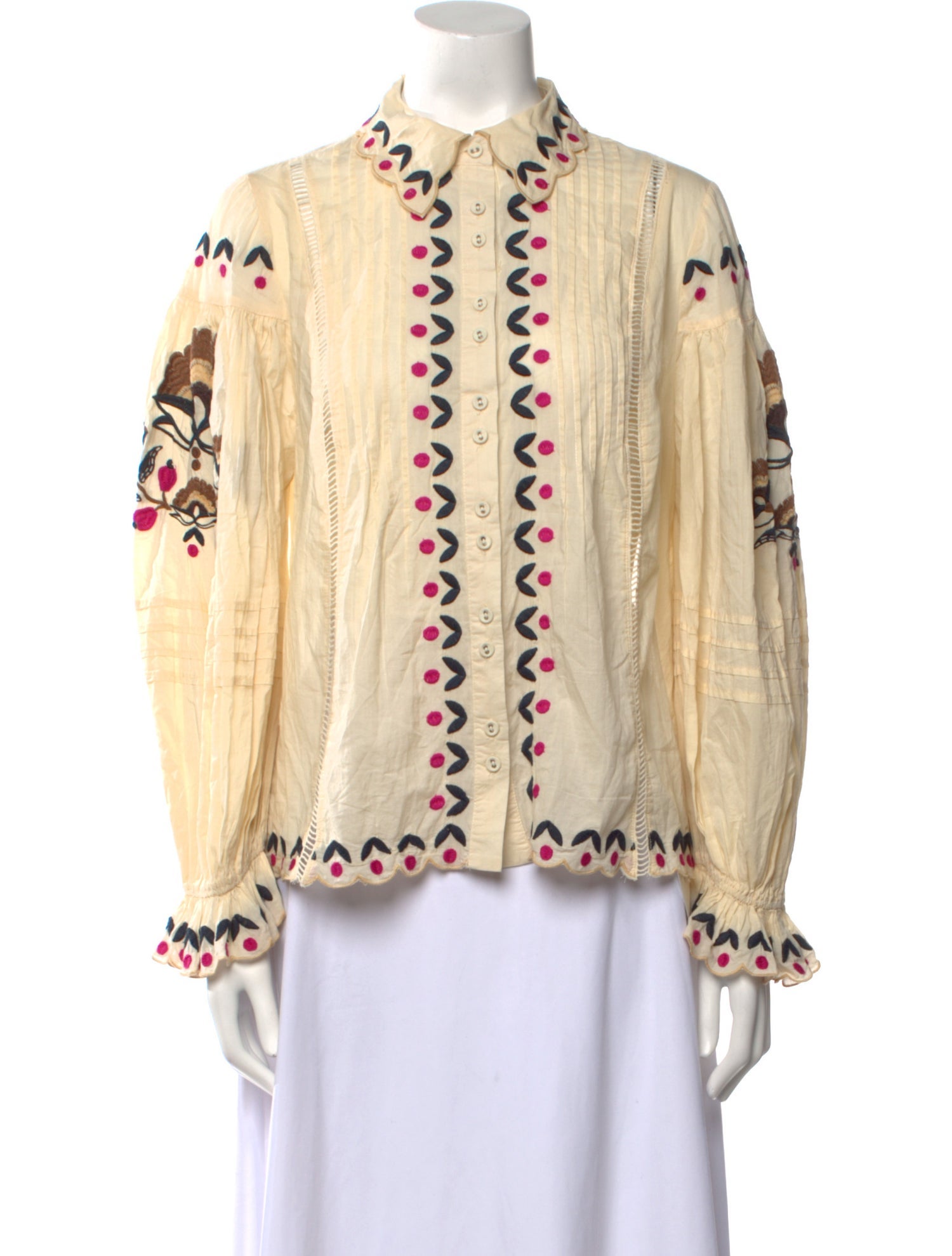 Farm Rio Printed Mock Neck Blouse