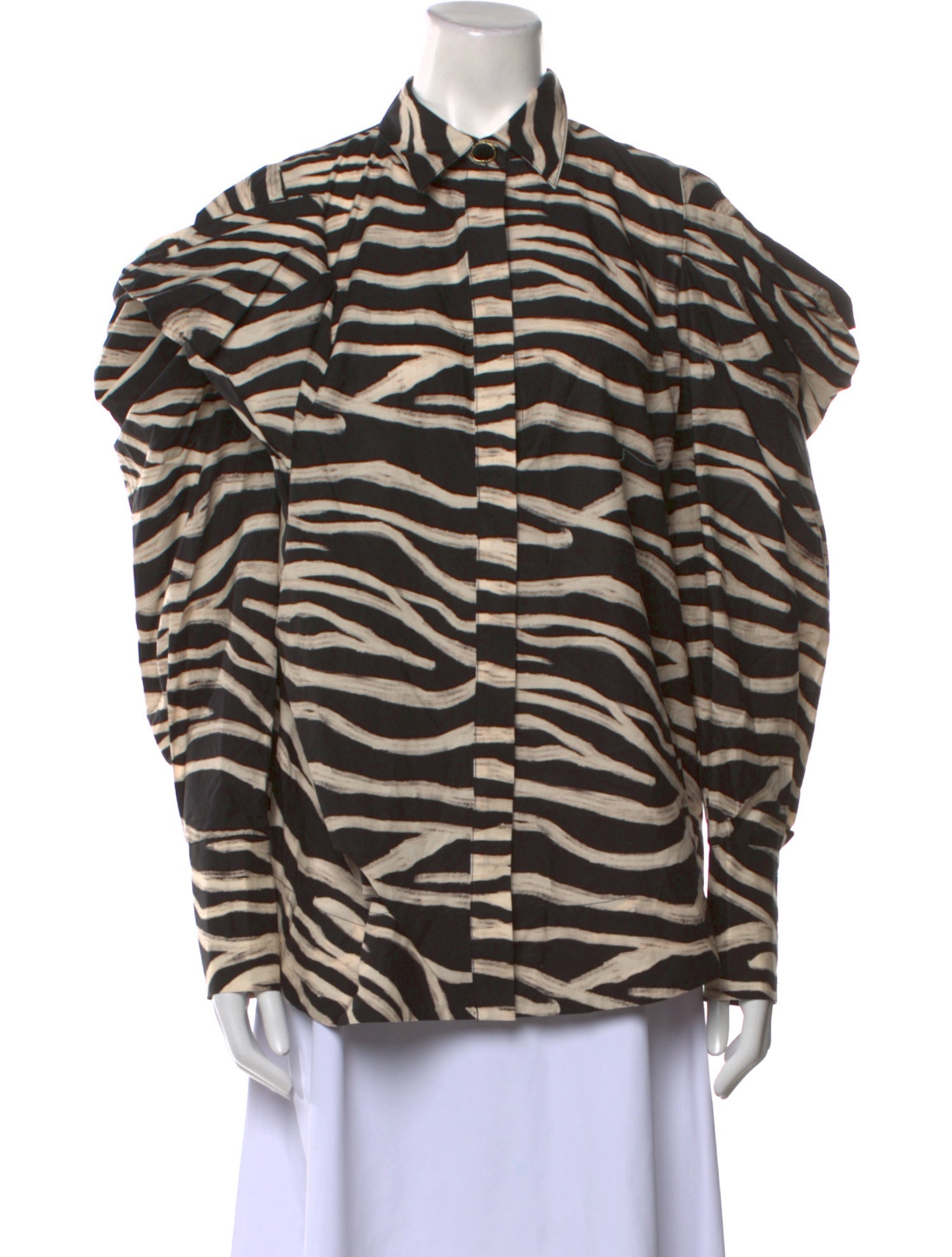 Farm Rio Animal Print Long Sleeve Button-Up Top