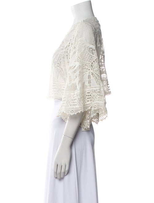 Farm Rio Lace Pattern V-Neck Crop Top