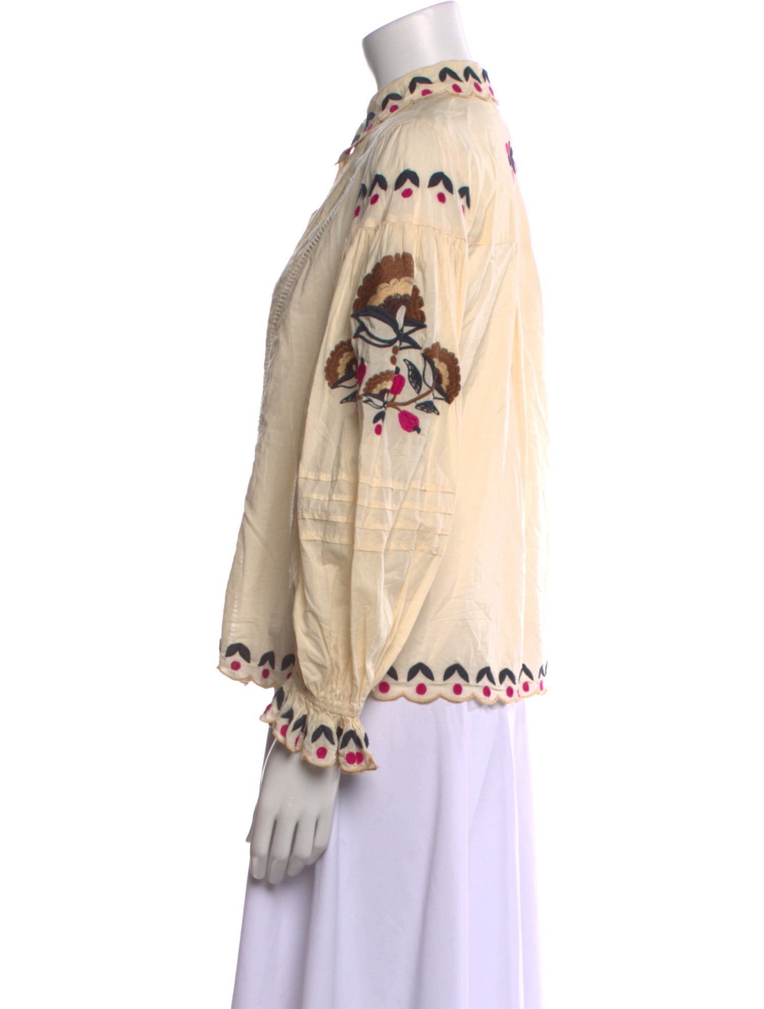 Farm Rio Printed Mock Neck Blouse