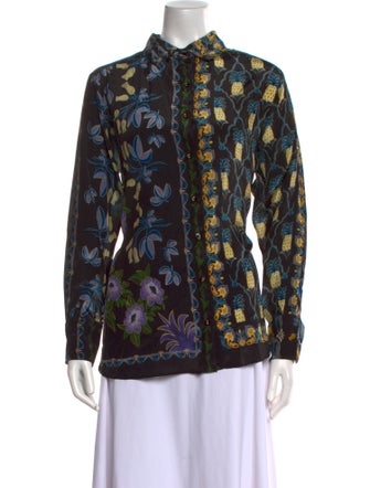 Farm Rio Linen Printed Button-Up Top