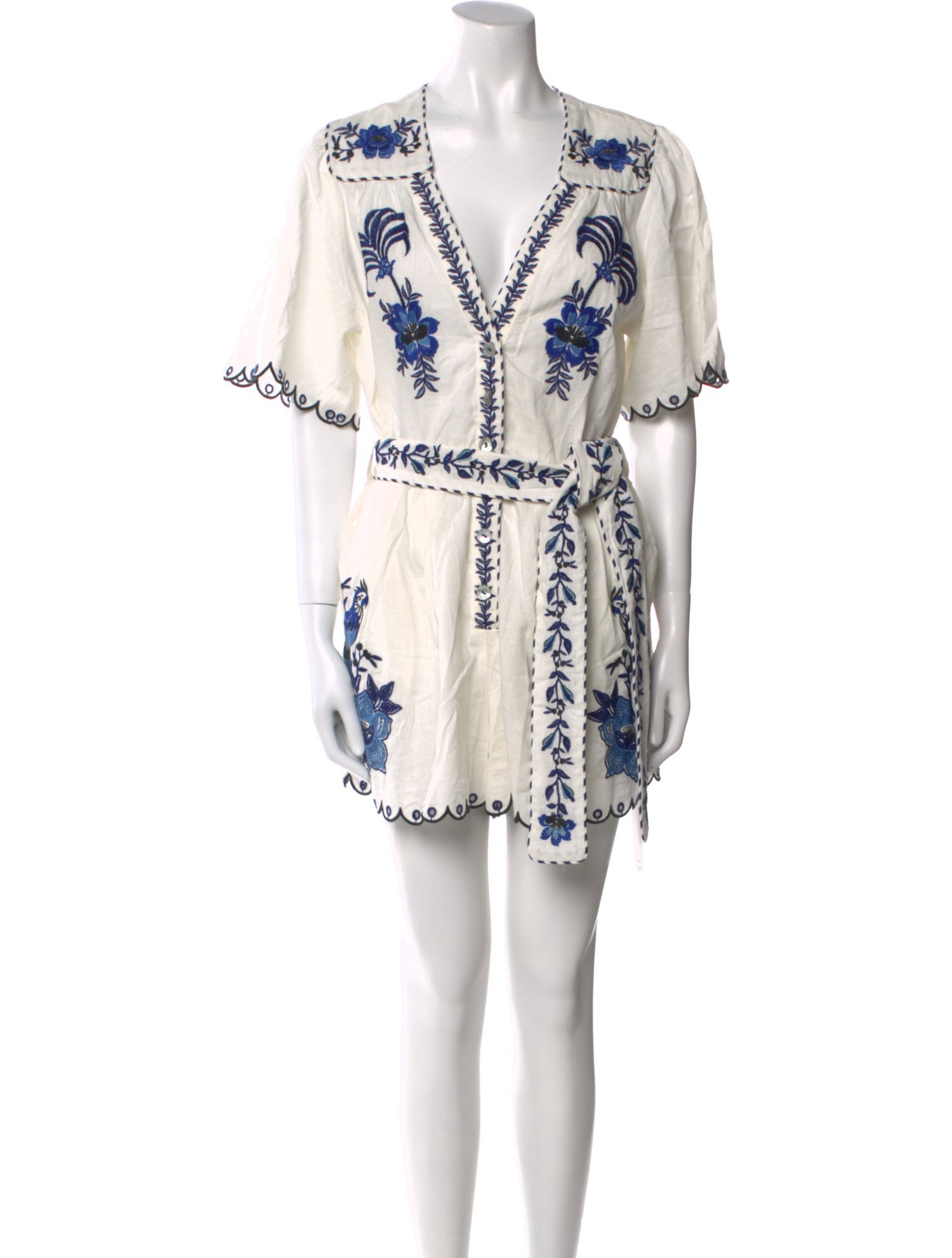 Farm Rio Linen Printed Romper w/ Tags