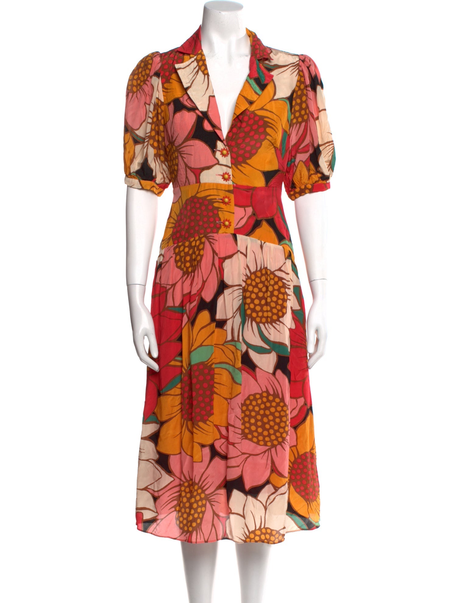 Farm Rio Floral Print Midi Length Dress