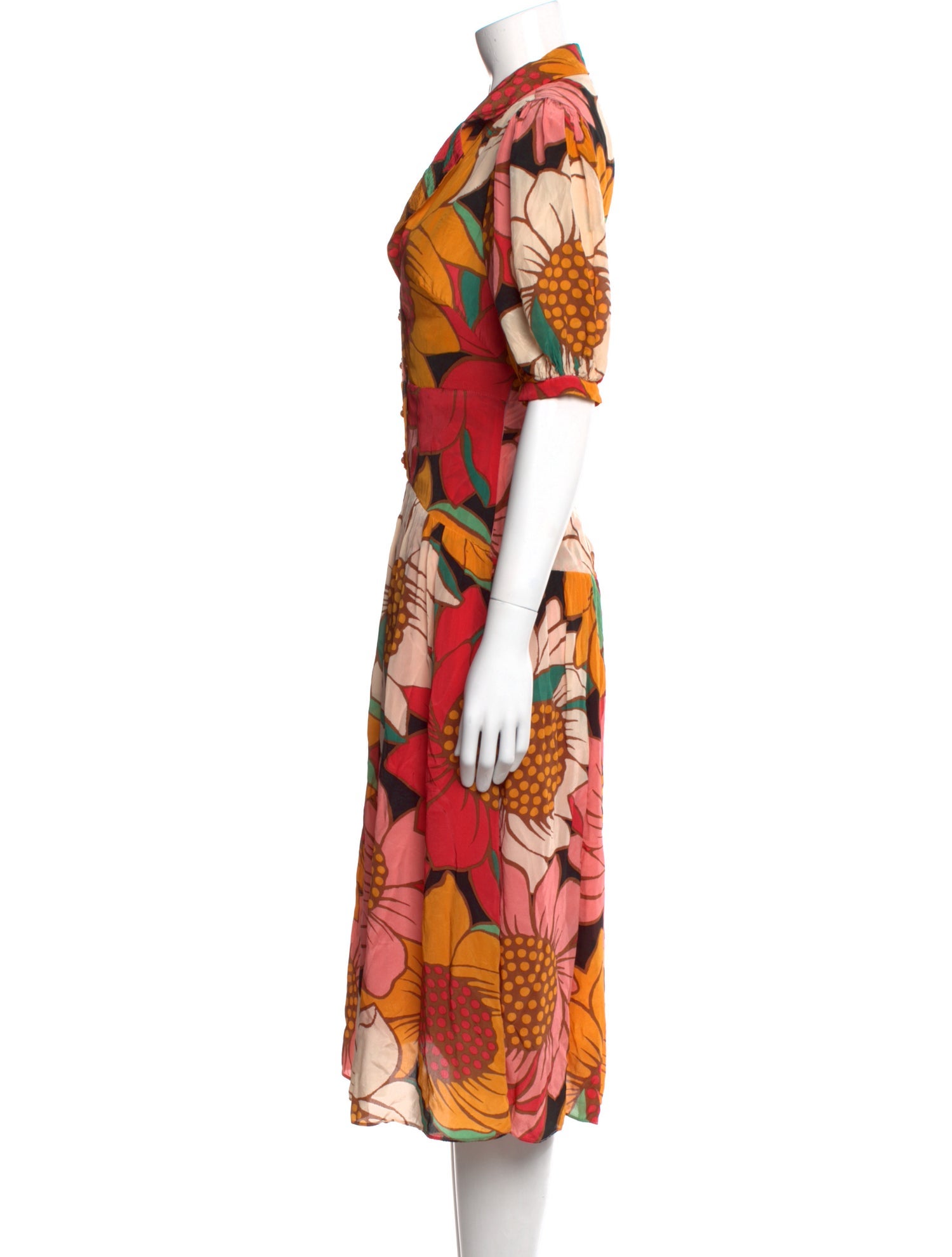 Farm Rio Floral Print Midi Length Dress