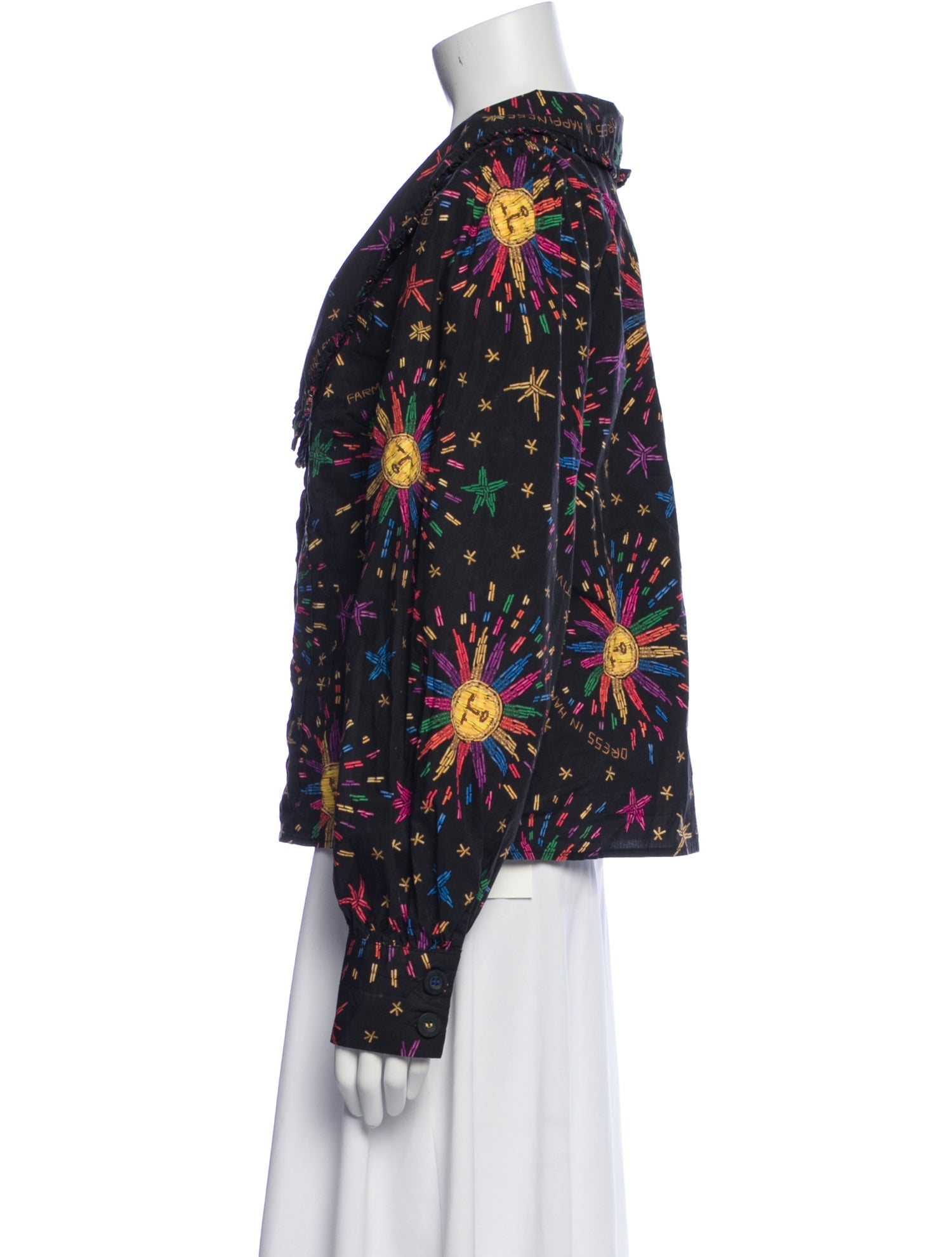 Farm Rio Printed V-Neck Blouse