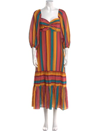 Farm Rio Striped Long Dress