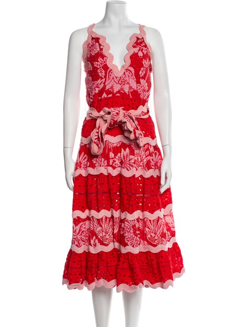 Farm Rio Lace Pattern Midi Length Dress