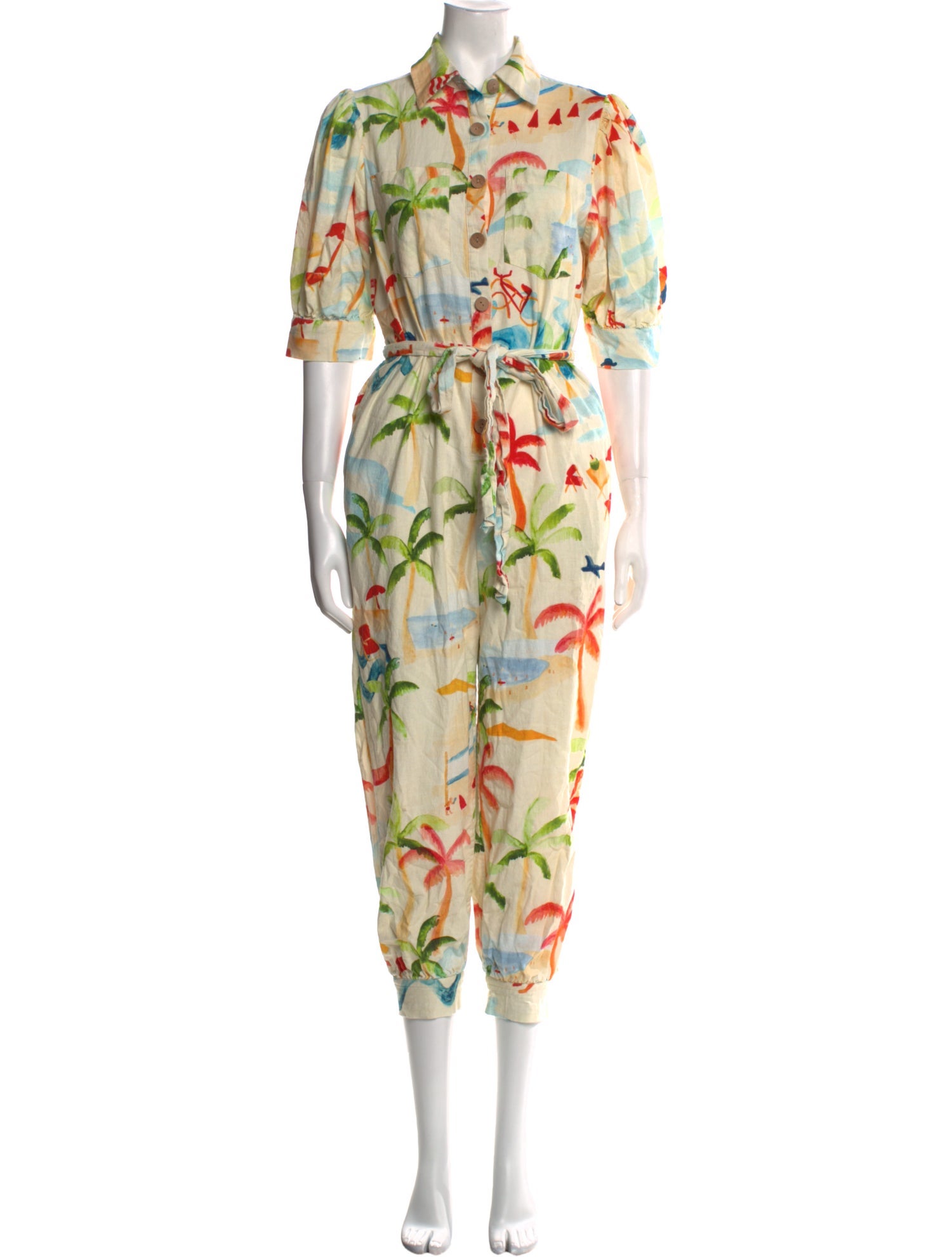 Farm Rio Linen Printed Jumpsuit