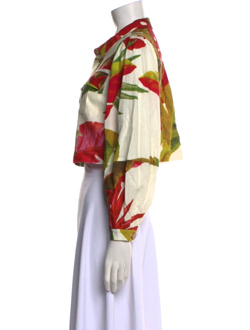 Farm Rio Linen Floral Print Crop Top