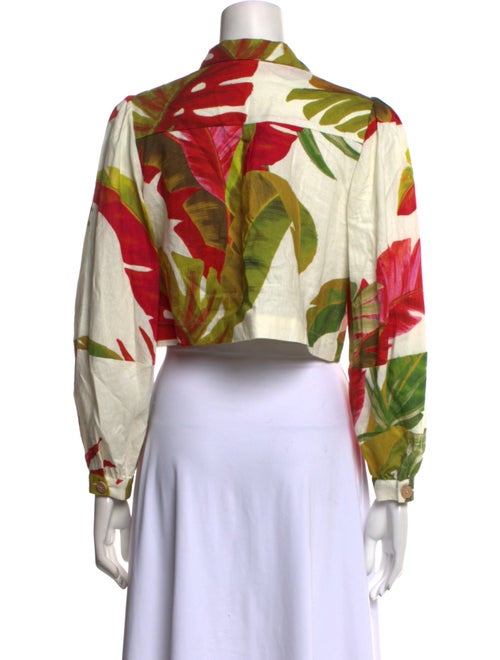 Farm Rio Linen Floral Print Crop Top