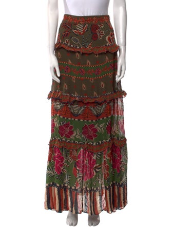 Farm Rio Floral Print Long Skirt w/ Tags