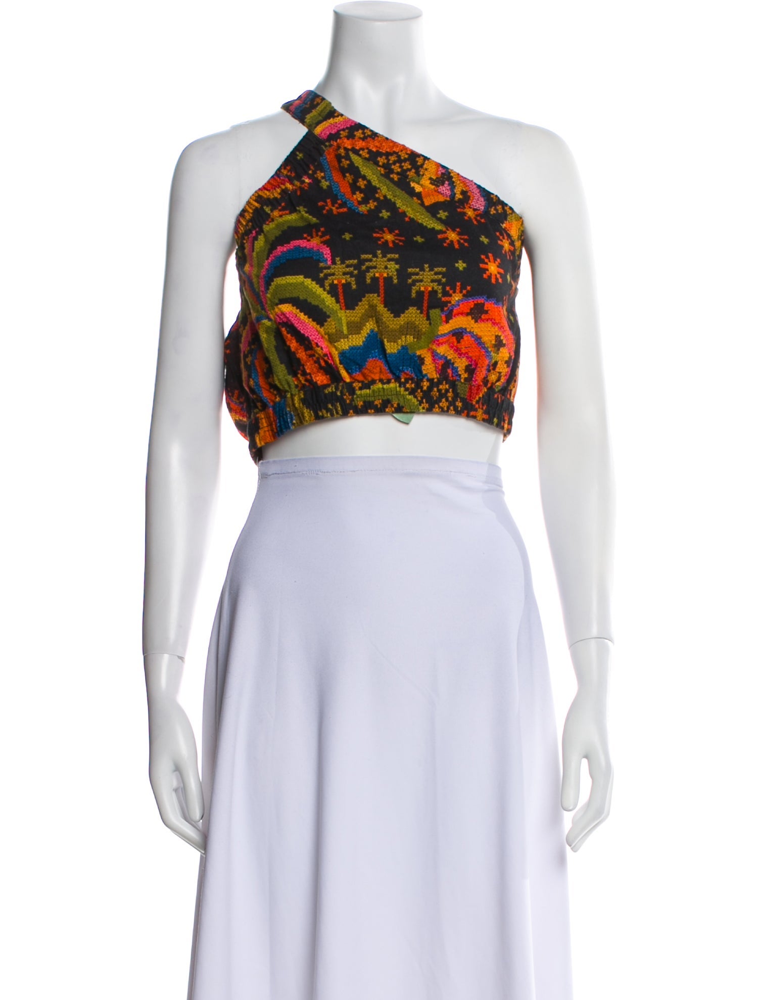 Farm Rio Linen Printed Crop Top w/ Tags