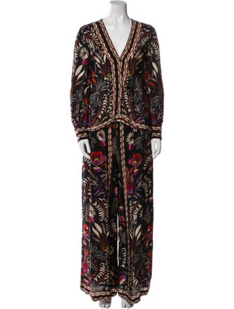 Farm Rio Floral Print Sequin Embellishments Pant Set