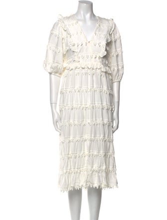 Farm Rio V-Neck Midi Length Dress