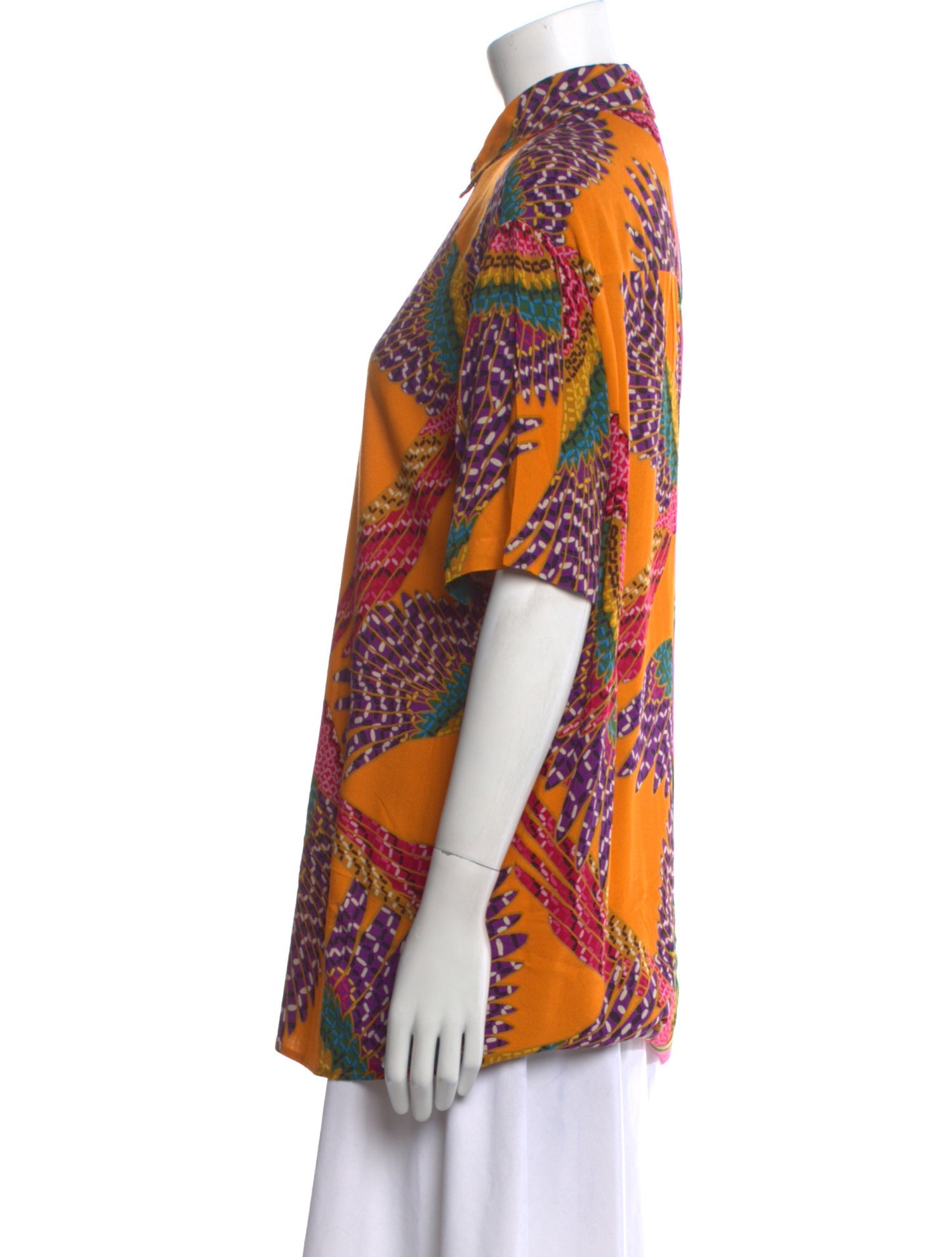 Farm Rio Printed Short Sleeve Button-Up Top