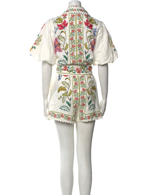 Farm Rio Linen Floral Print Romper