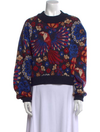Farm Rio Printed Crew Neck Sweater