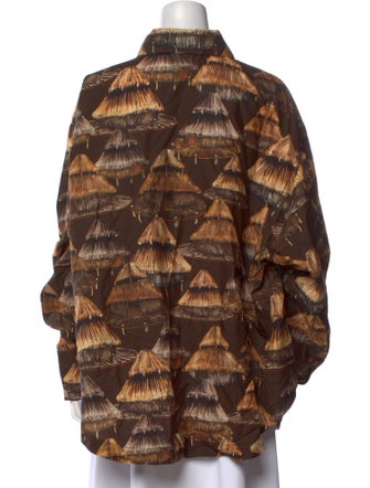 Farm Rio Printed Long Sleeve Button-Up Top