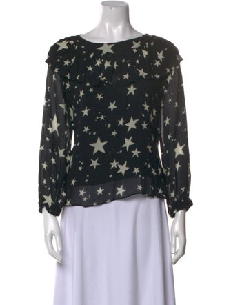 Farm Rio Printed Bateau Neckline Blouse