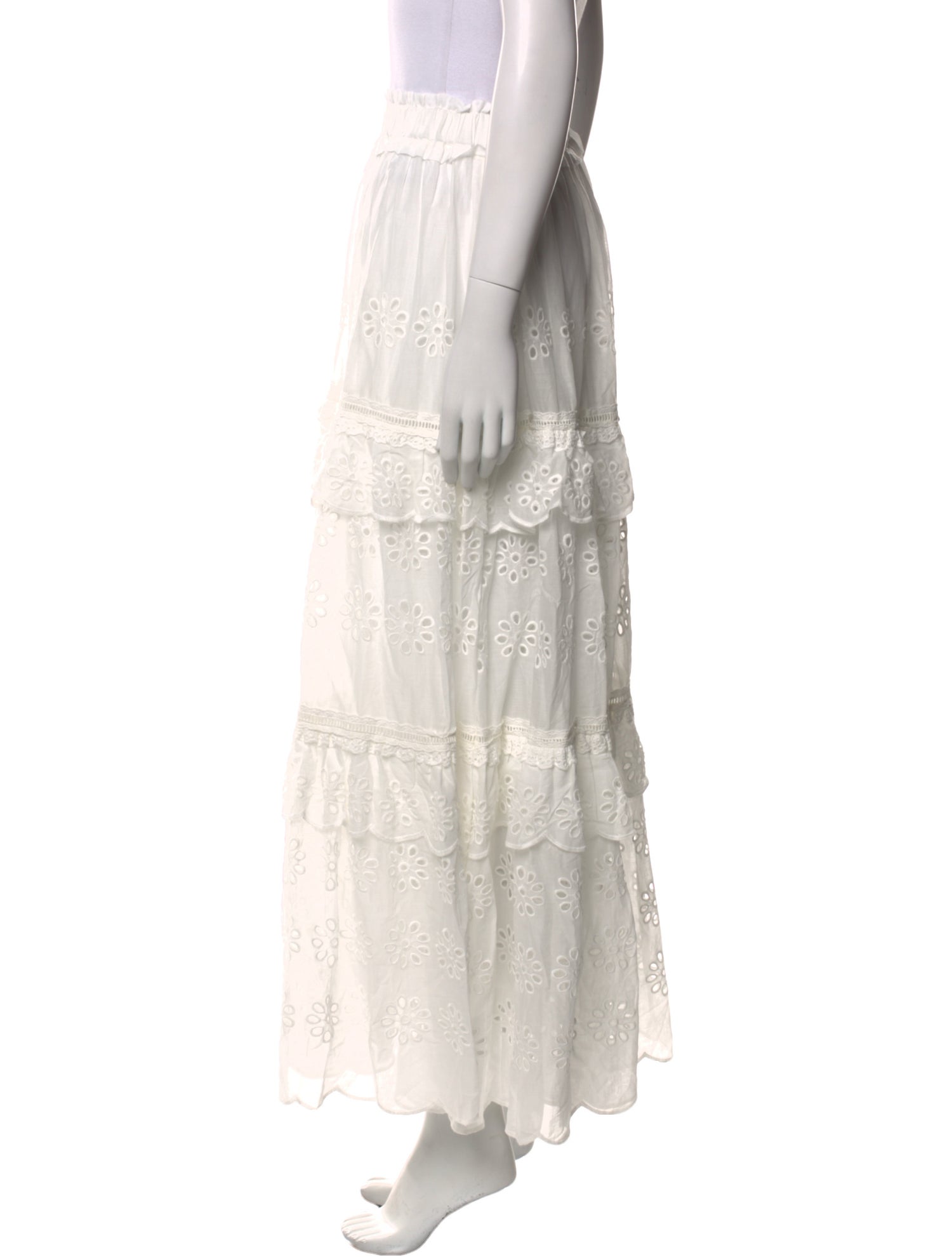 Farm Rio Eyelet Trim Midi Length Skirt w/ Tags