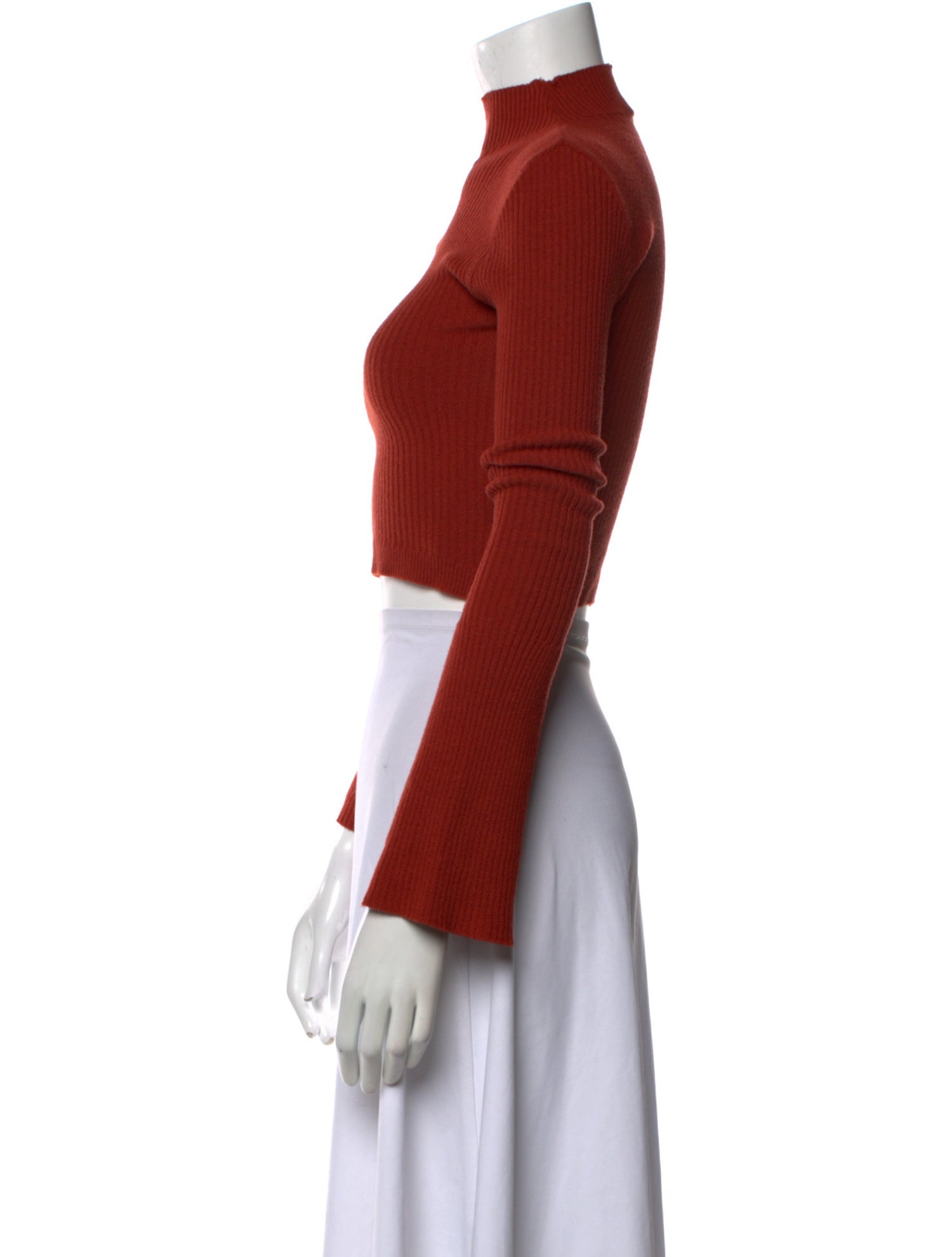 Farm Rio Mock Neck Three-Quarter Sleeve Crop Top