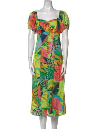 Farm Rio Linen Midi Length Dress w/ Tags