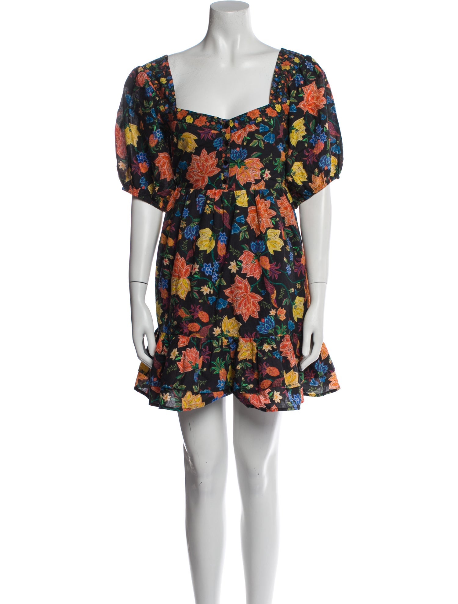 Farm Rio for Anthropologie Floral Print Mini Dress
