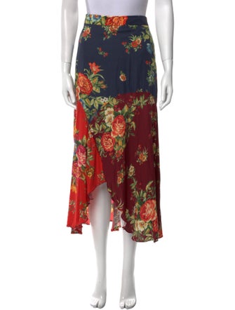Farm Rio Floral Print Midi Length Skirt