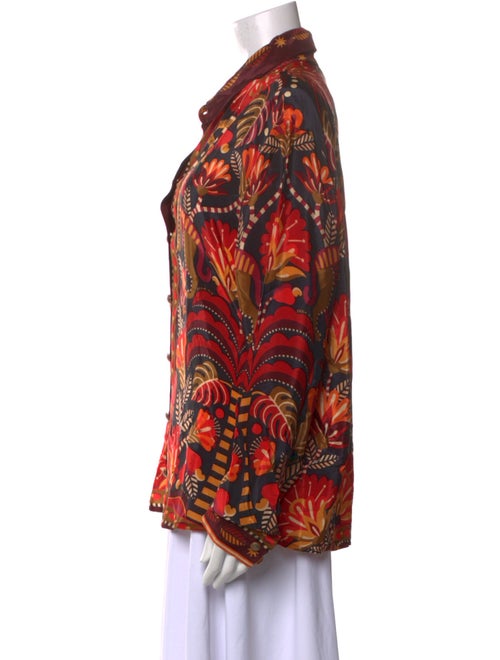 Farm Rio Printed Long Sleeve Button-Up Top