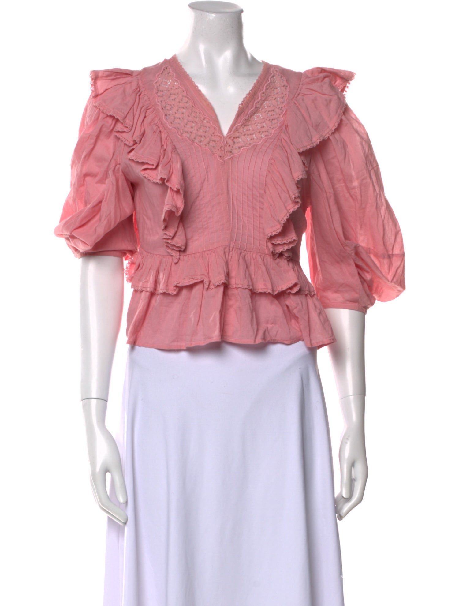 Farm Rio V-Neck Short Sleeve Crop Top