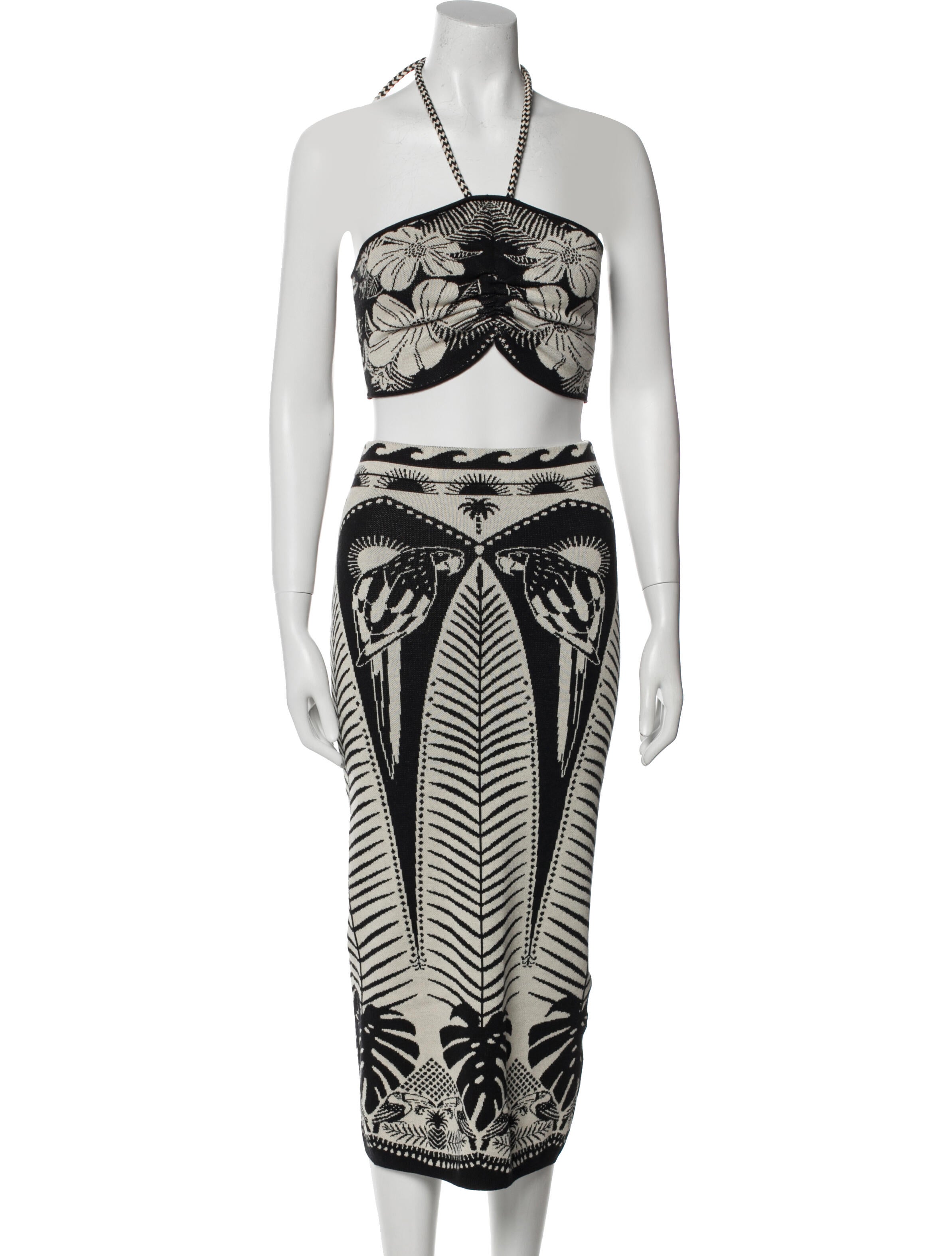 Farm Rio Printed Tassel Accents Skirt Set