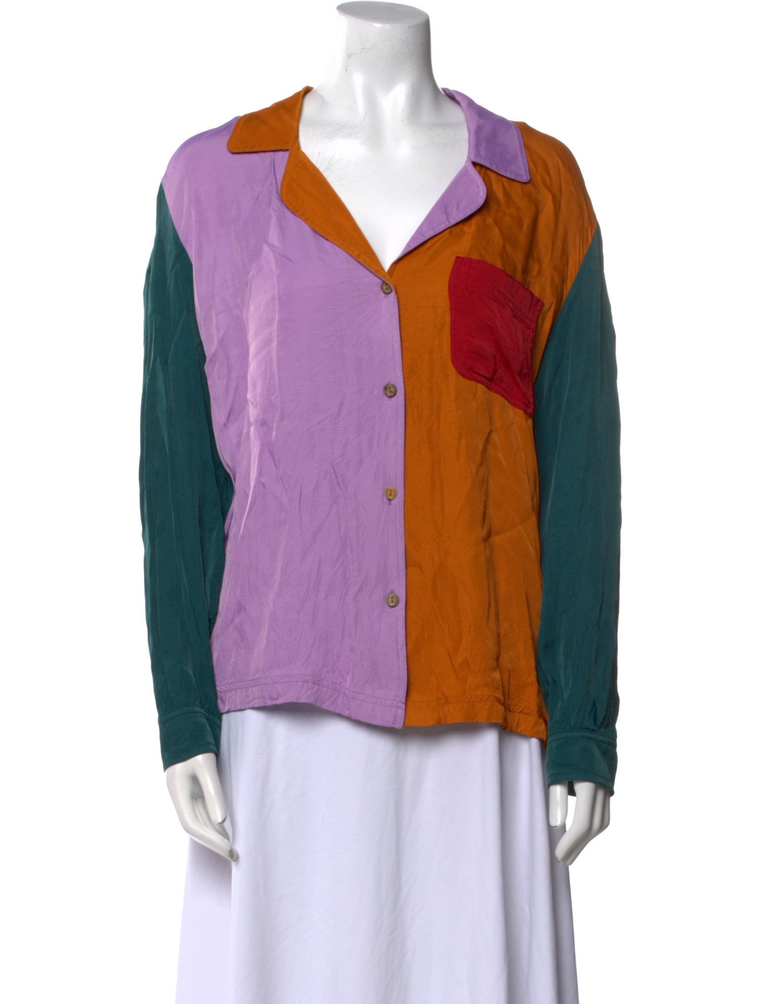 Farm Rio Printed Long Sleeve Button-Up Top