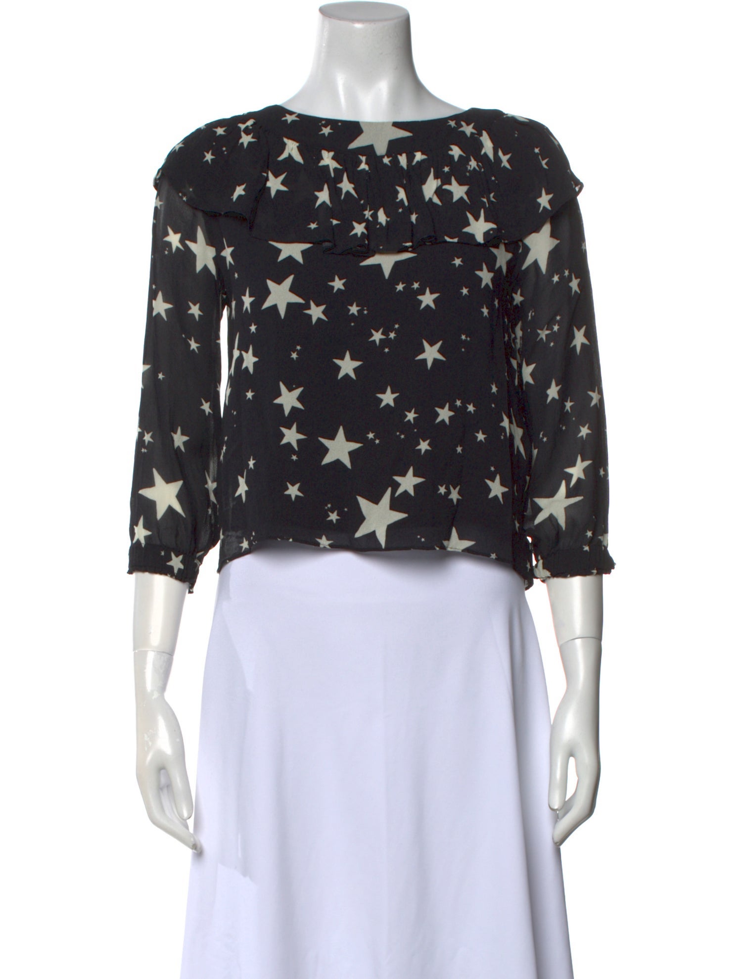 Farm Rio Printed Bateau Neckline Crop Top