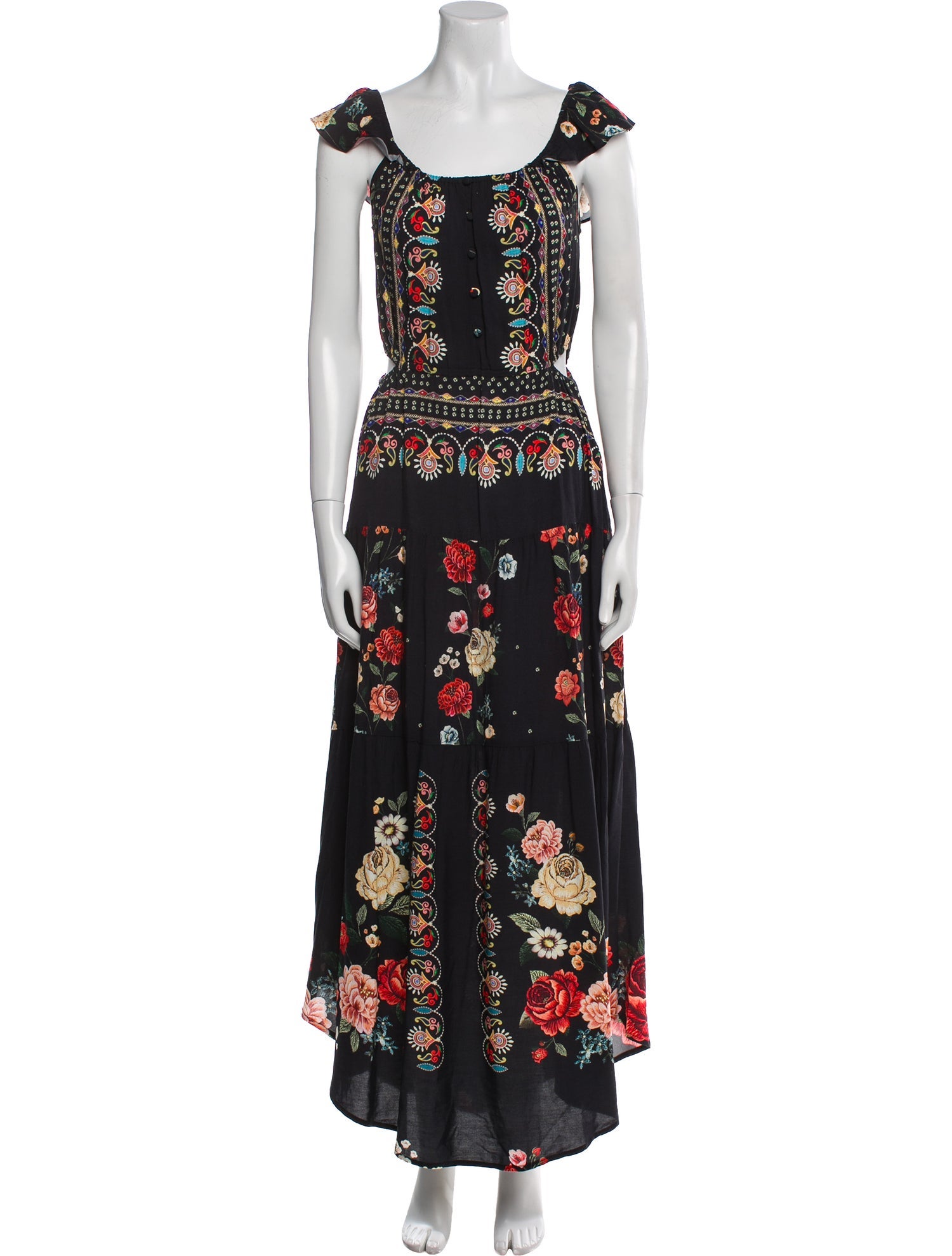 Farm Rio Floral Print Long Dress