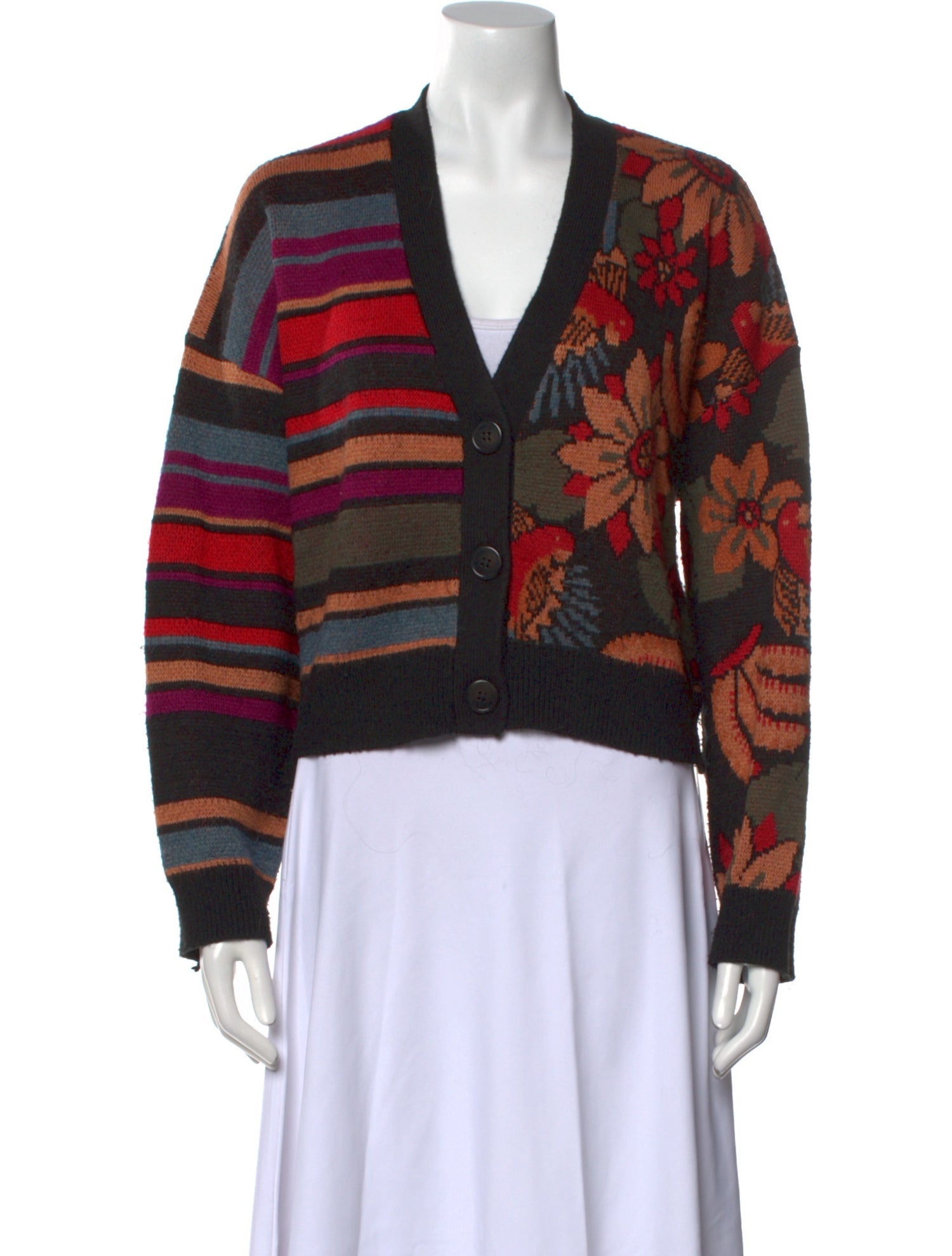 Farm Rio Wool Floral Print Sweater