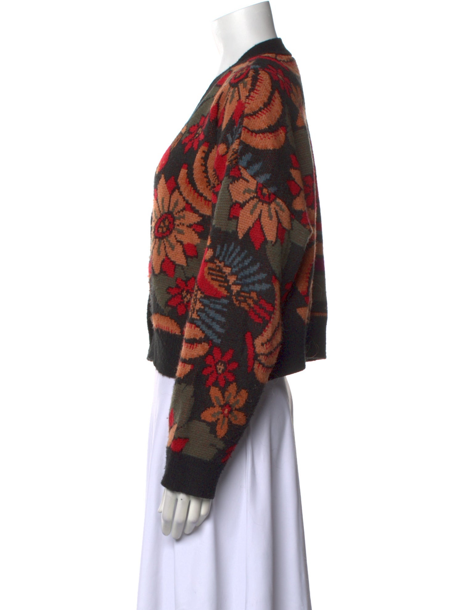 Farm Rio Wool Floral Print Sweater