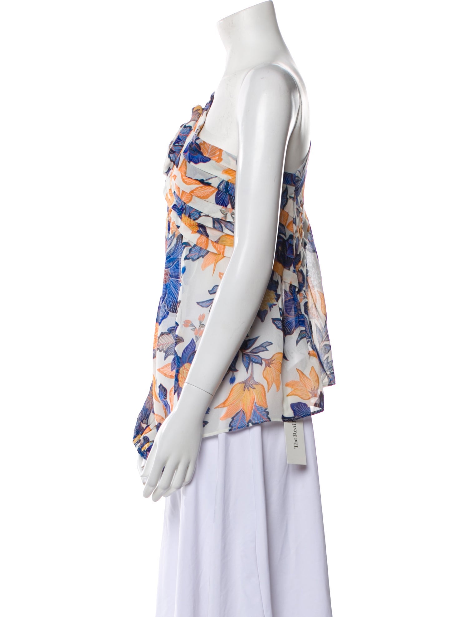 Farm Rio Floral Print One-Shoulder Blouse w/ Tags