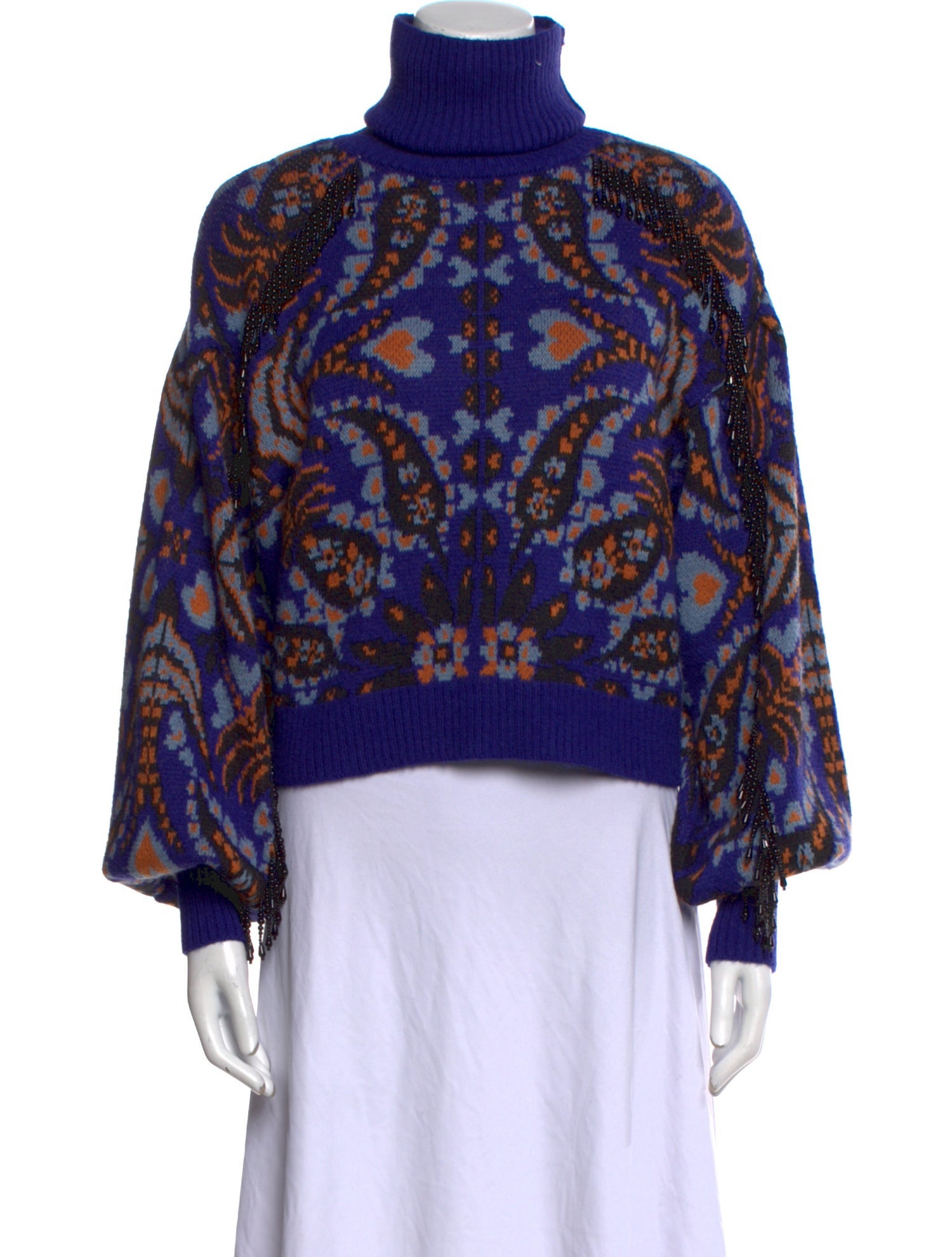 Farm Rio Printed Turtleneck Sweater