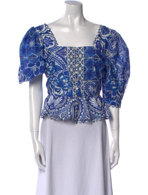 Farm Rio Printed Square Neckline Crop Top