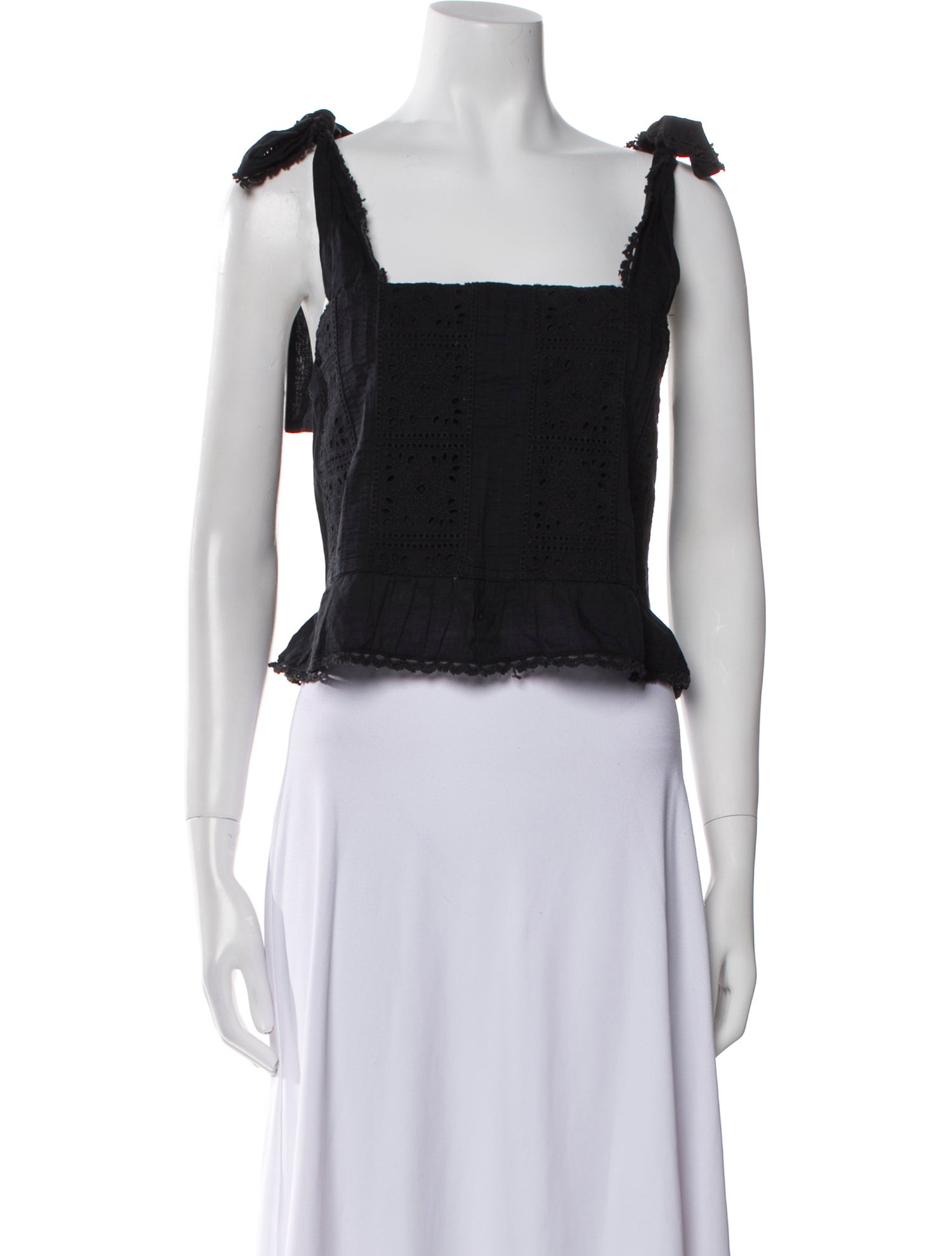 Farm Rio Square Neckline Sleeveless Crop Top