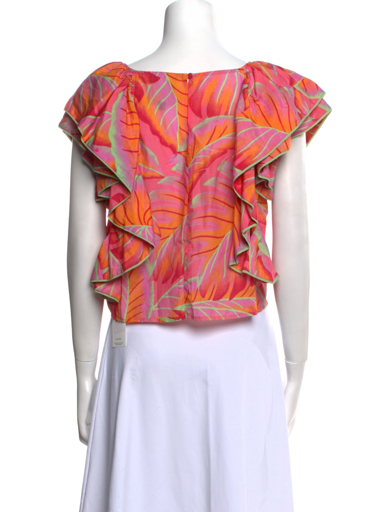 Farm Rio Printed Bateau Neckline Crop Top