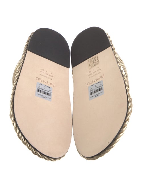 Farm Rio Leather Braided Accents Slides
