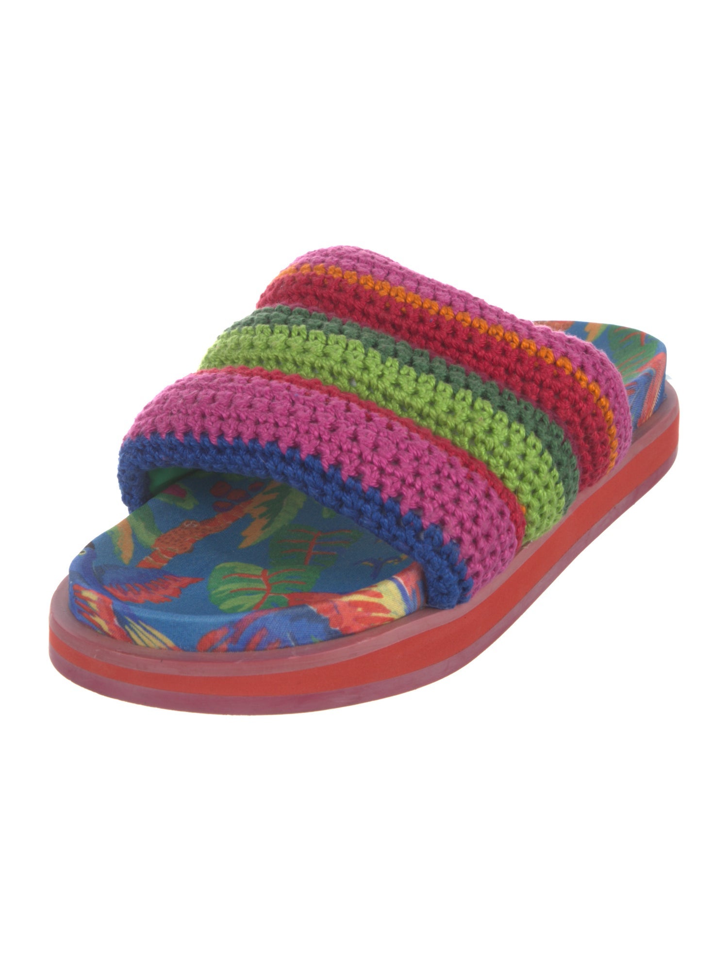 Farm Rio Printed Crochet Trim Slides