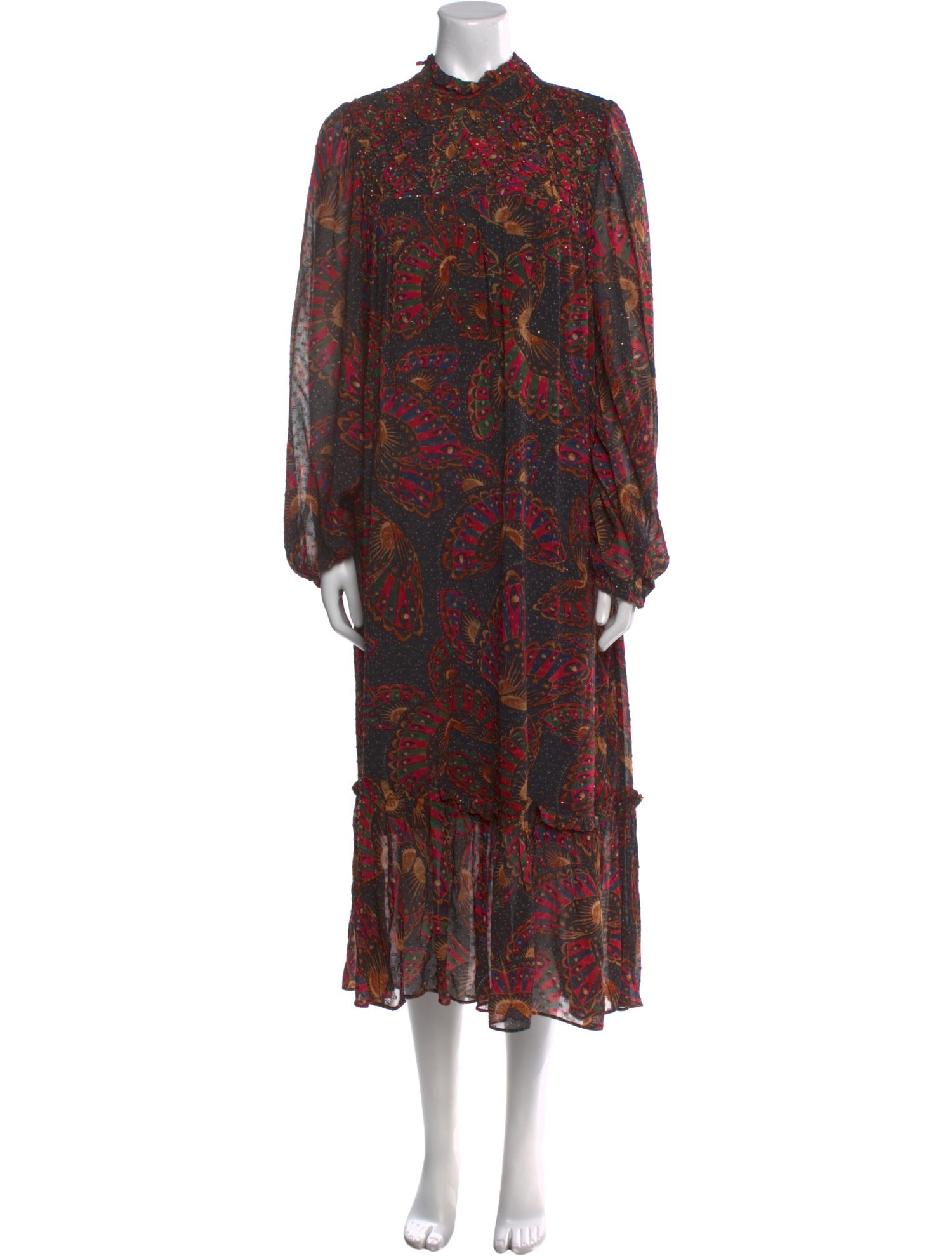 Farm Rio Floral Print Midi Length Dress